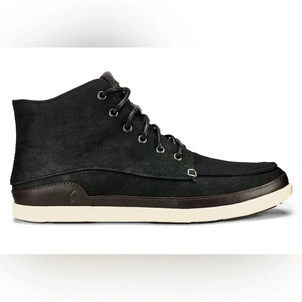 Olukai Nalukai Kapa men's black canvas chukka shoe, size 9.5